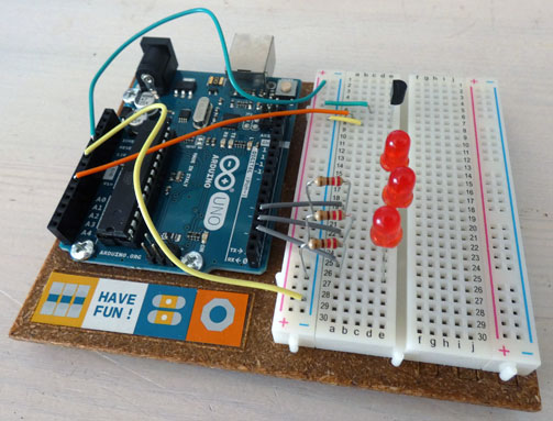 Arduino Uno mit Temperatursensor und LED Anzeige